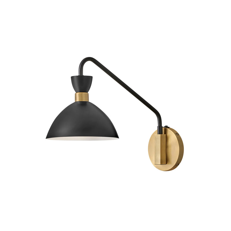Simon Medium Single Sconce Black