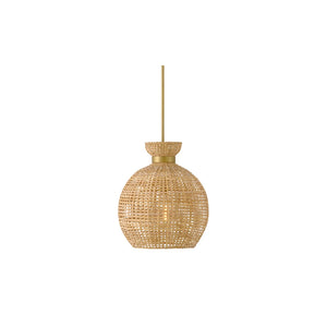 Effie Woven Shade Pendant Brass