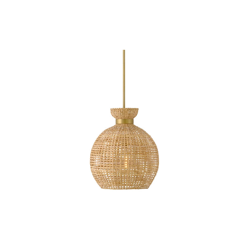 Effie Woven Shade Pendant Brass