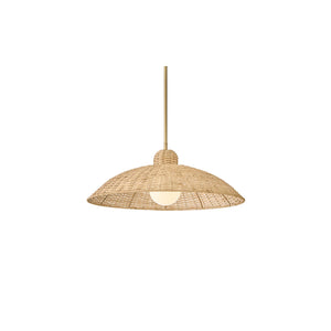 Pismo Woven Shade Pendant Brass