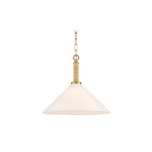 Cove Fabric Shade Pendant Brass