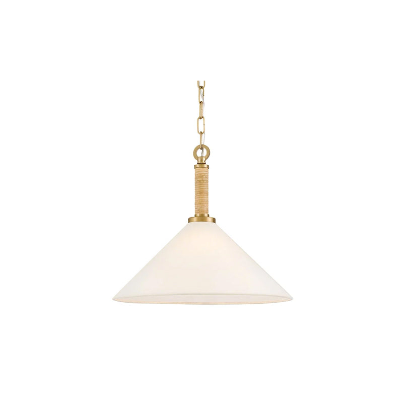 Cove Fabric Shade Pendant Brass
