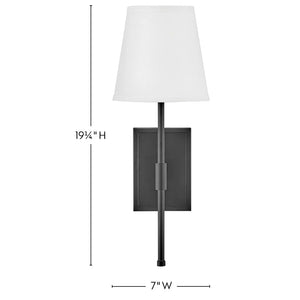 Beale Fabric Shade Sconce Black