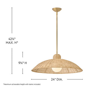 Pismo Woven Shade Pendant Brass