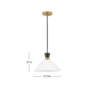 Simon Medium Convertible Pendant Brass