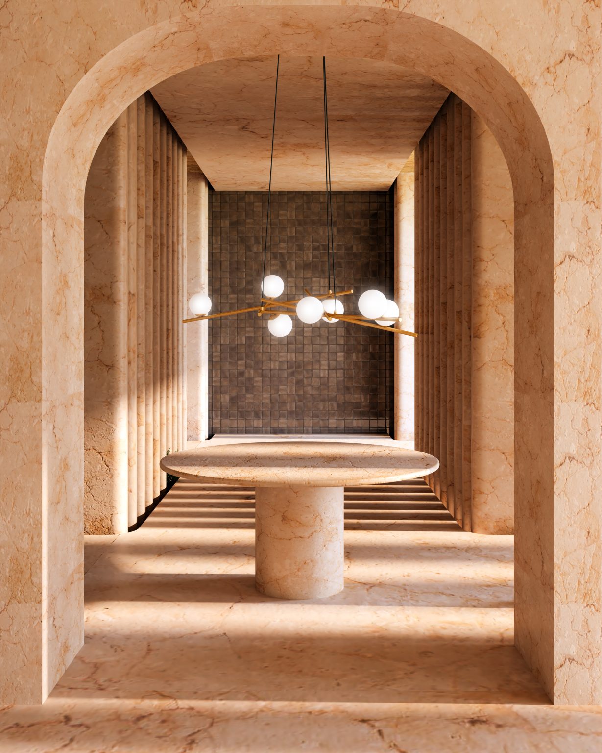 Amara Chandelier Brass