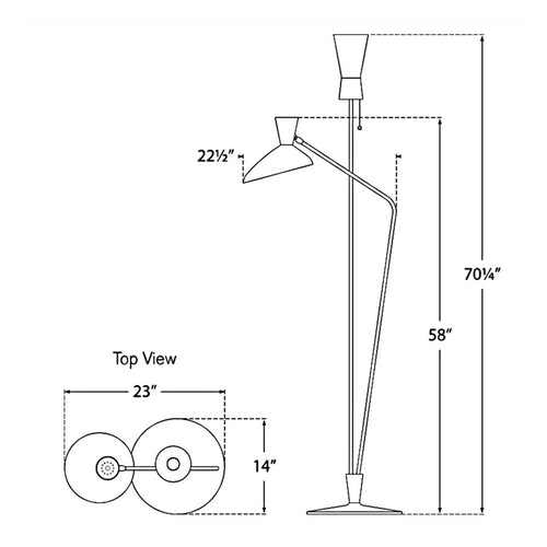 Austen Large Dual Function Floor Lamp Negro