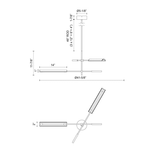 Astrid 2 Multi Pendant Brass