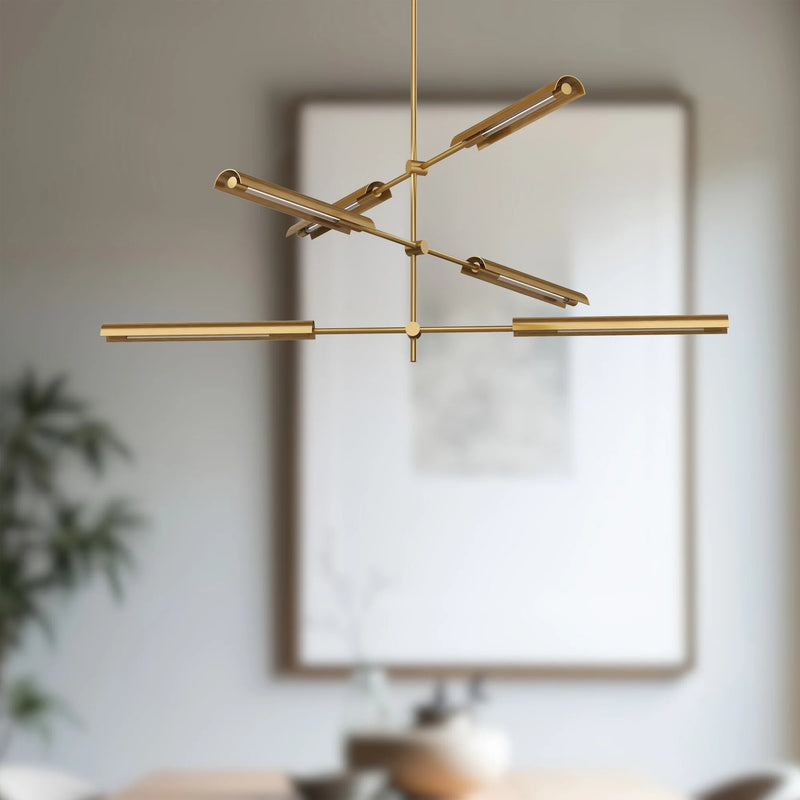 Astrid 6 Multi Pendant Brass