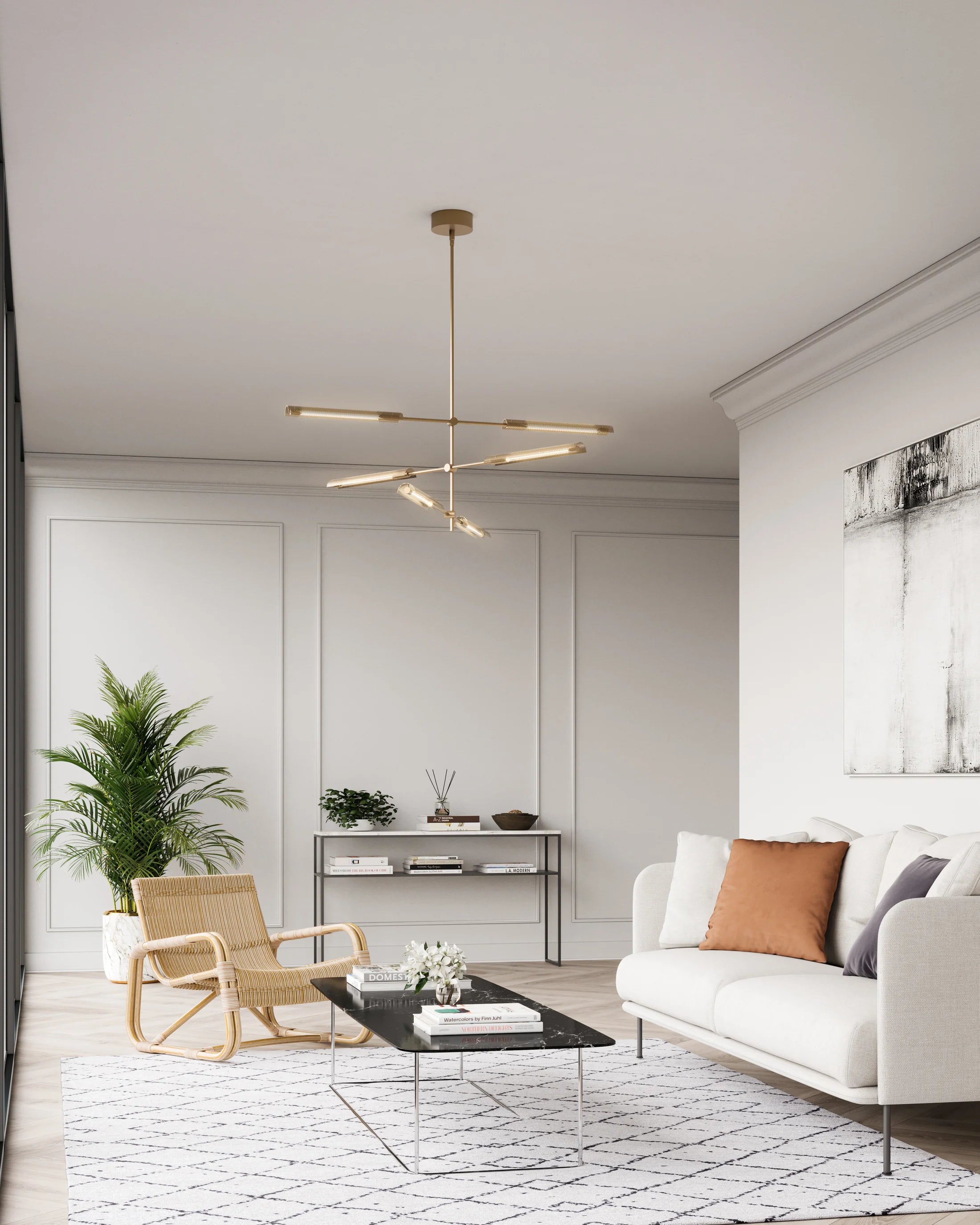 Astrid 6 Multi Pendant Brass