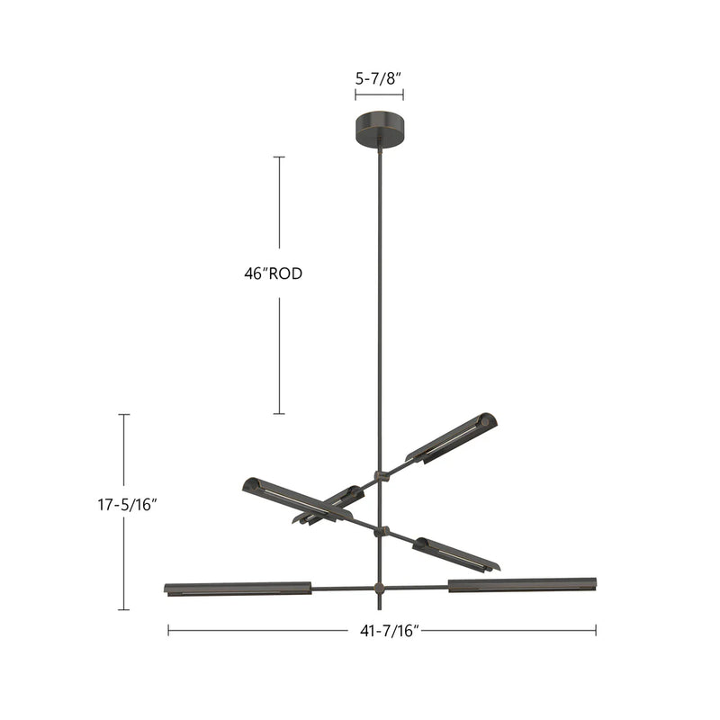 Astrid 6 Multi Pendant Black