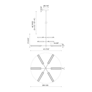 Astrid 6 Multi Pendant Brass