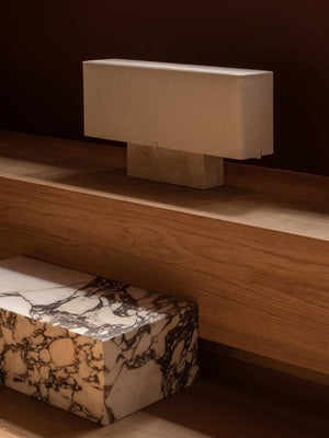 Nonna Wide Table Lamp Travertine