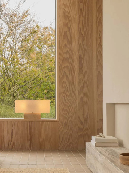 Nonna Wide Table Lamp Travertine