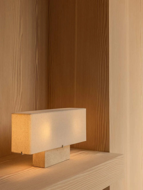 Nonna Wide Table Lamp Travertine