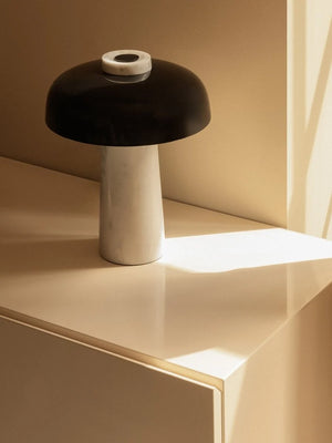 Reverse Corded Table Lamp Marble/Black