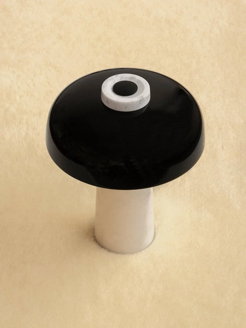 Reverse Corded Table Lamp Marble/Black