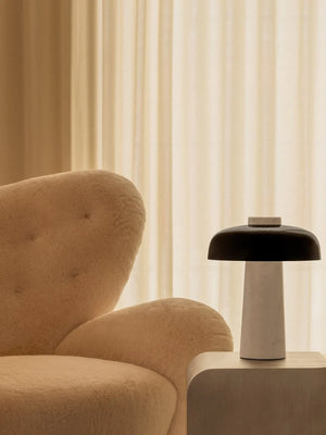Reverse Corded Table Lamp Marble/Black