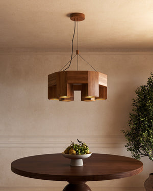Bosco Walnut Chandelier Small