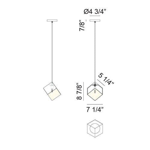 Cube Pendant Gold