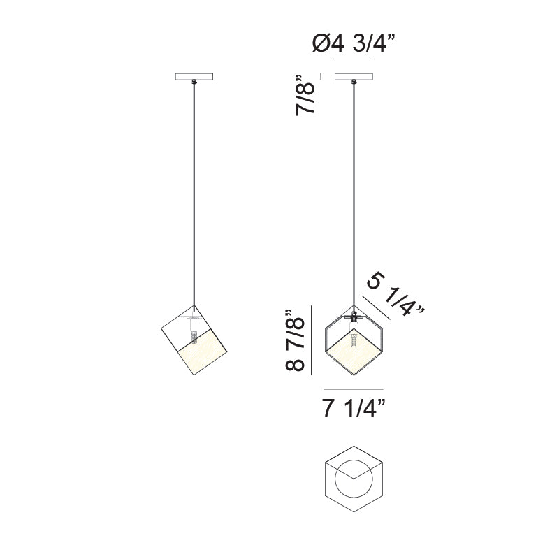 Cube Pendant Gold