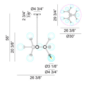 Solaris Chandelier Black