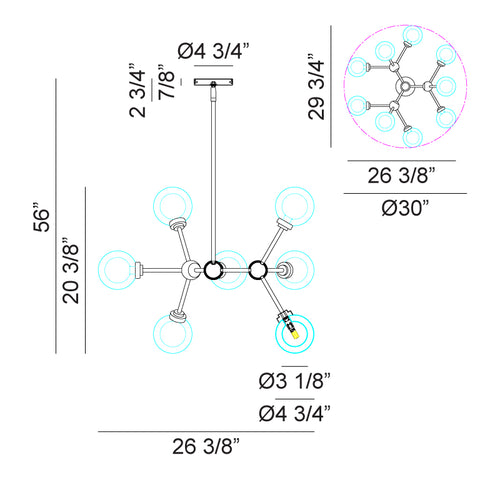 Solaris Chandelier Black