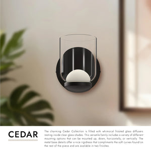 Cedar Wall Sconce Black