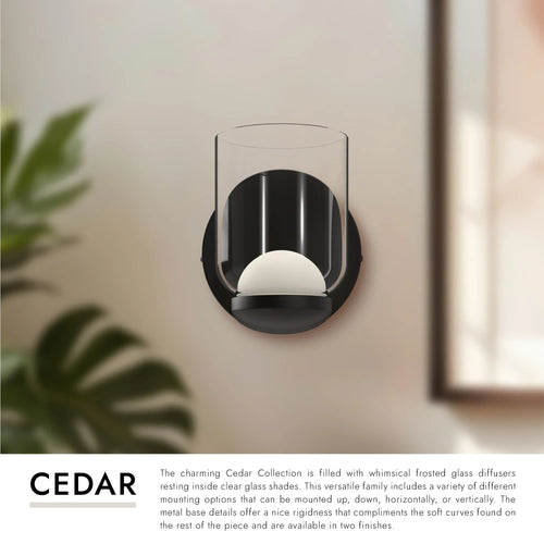 Cedar Wall Sconce Black