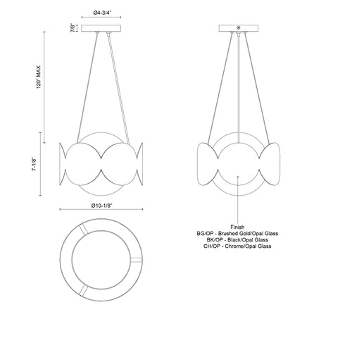 Ciel Led Chandelier Chrome