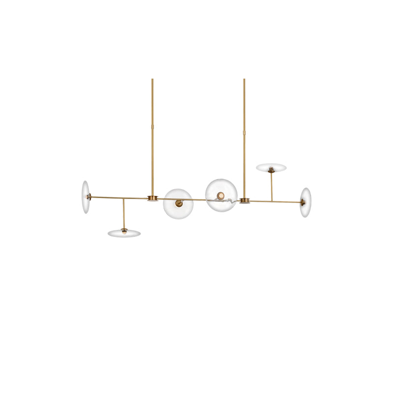 Calvino Large Linear Chandelier Brass