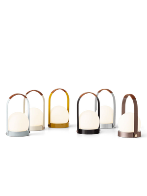 Carrie Portable Table Lamp Leather Handle/Golden