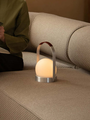 Carrie Portable Table Lamp Leather Handle/Aluminum