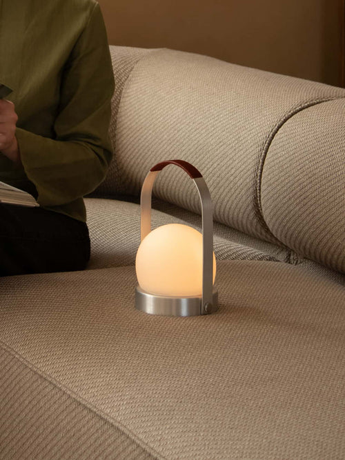 Carrie Portable Table Lamp Leather Handle/Aluminum