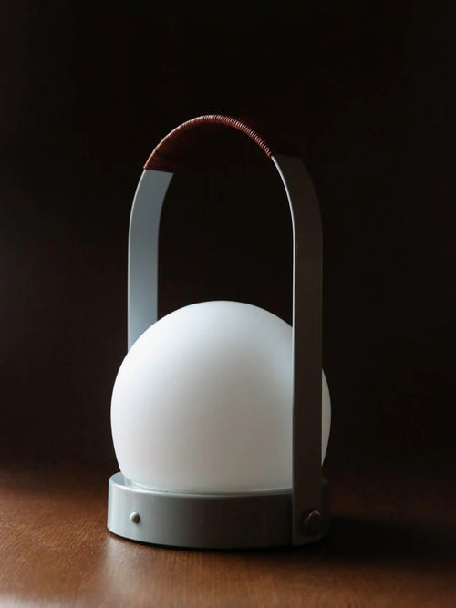 Carrie Portable Table Lamp Leather Handle/Blue