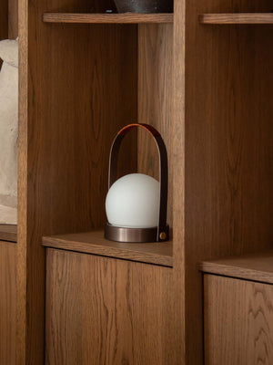 Carrie Portable Table Lamp Leather Handle/Bronze