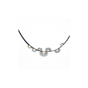 Dew Drops Pendant + Black Vegan Leather Strap