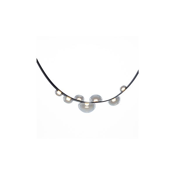 Dew Drops Pendant + Black Vegan Leather Strap