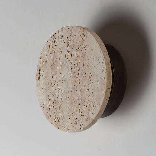 Discus Outdoor Wall Sconce Travertine S