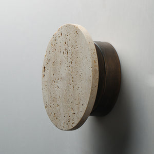 Discus Outdoor Wall Sconce Travertine S