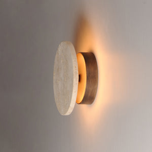 Discus Outdoor Wall Sconce Travertine S