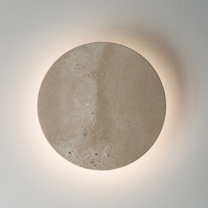 Discus Outdoor Wall Sconce Travertine M