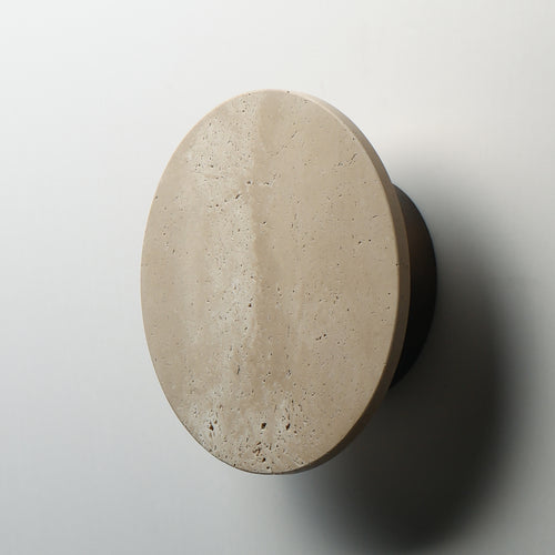 Discus Outdoor Wall Sconce Travertine M