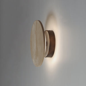 Discus Outdoor Wall Sconce Travertine M