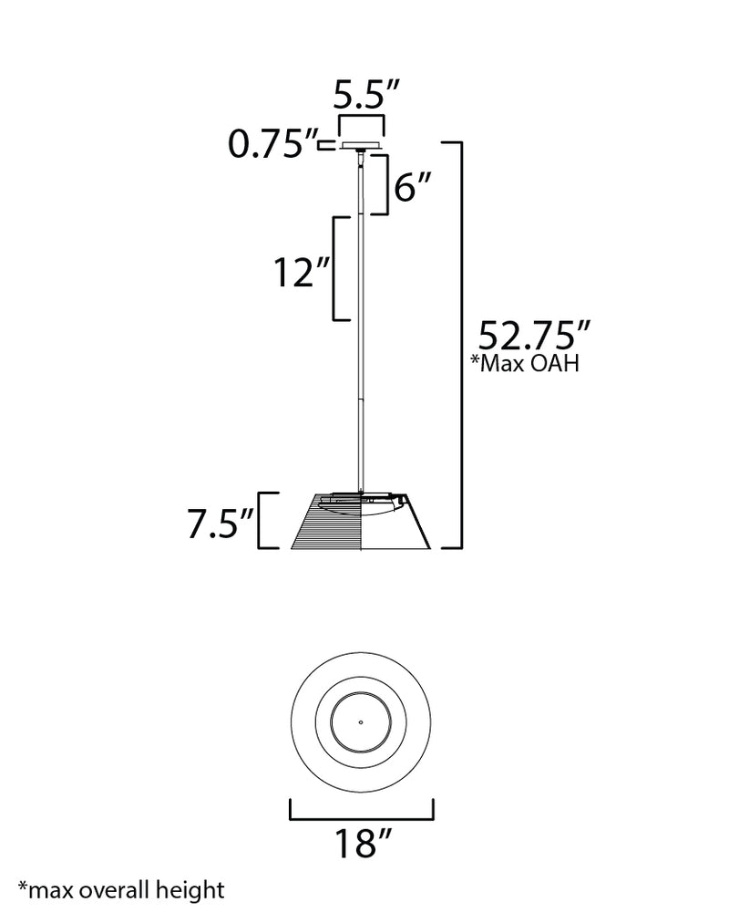 Jensen Black Led Pendant