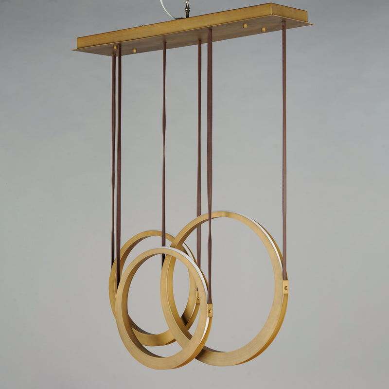 Tether 3 Light Pendant Brass