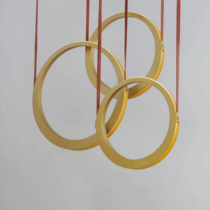 Tether 3 Light Pendant Brass