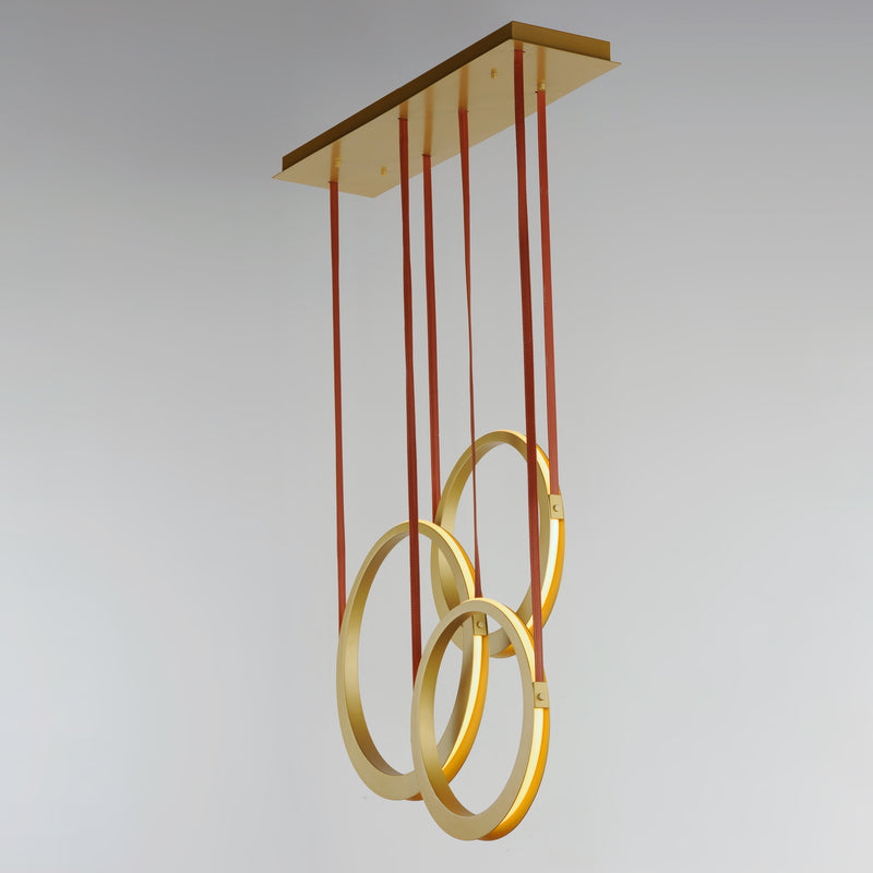 Tether 3 Light Pendant Brass