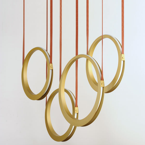 Tether 4 Light Pendant Brass
