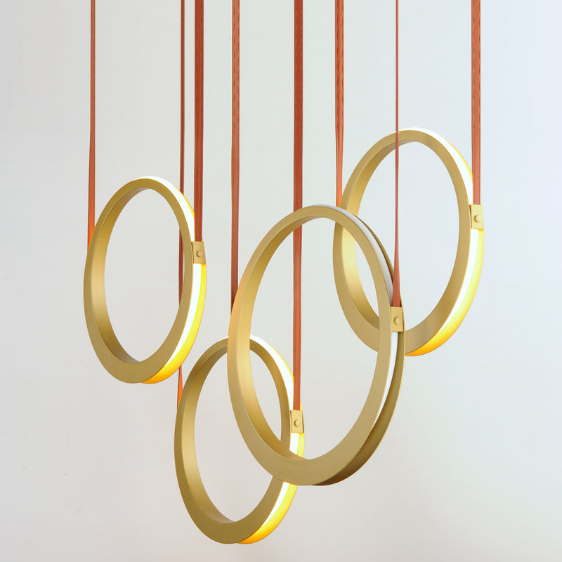 Tether 4 Light Pendant Brass
